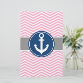 Pink Nautical Anchor Chevron (Standing Front)