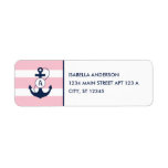 Pink Nautical Anchor Monogram Label at Zazzle
