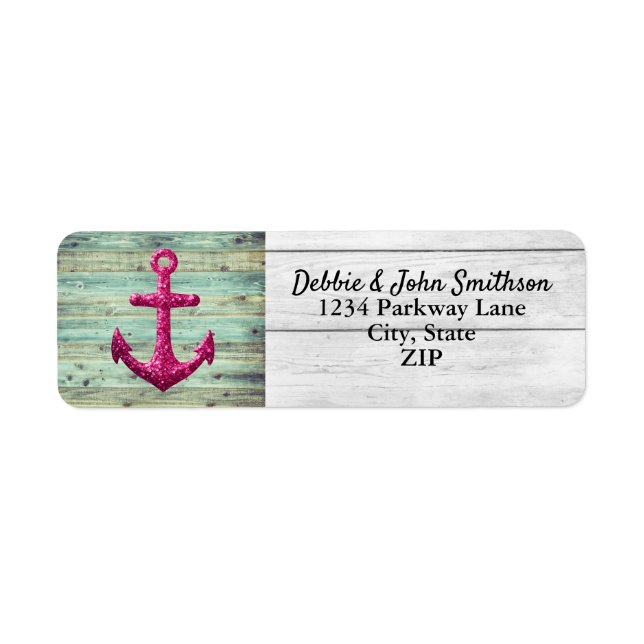 Pink Nautical Anchor Sailing Ocean Sweet Maritime  Label (Front)