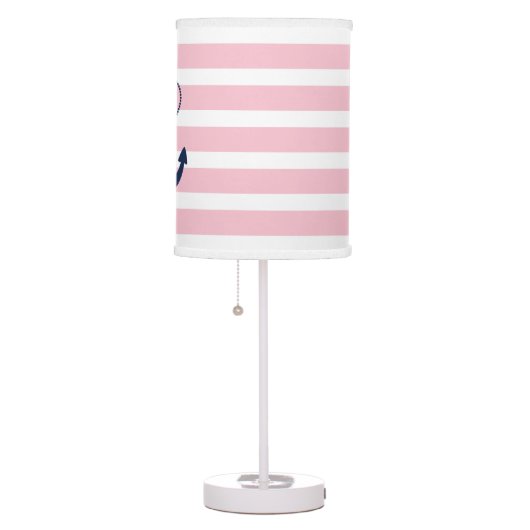 Pink Nautical Anchor Table Lamp (Right)