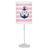 Pink Nautical Anchor Table Lamp (Front)