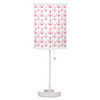 Pink Nautical Anchors Table Lamp