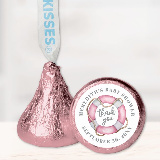 Pink Nautical Baby Shower Hershey®'s Kisses® (Pink Nautical Baby Shower Hershey®'s Kisses®)