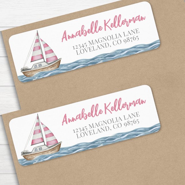 Pink Nautical Baby Shower  Label (Pink Nautical Baby Shower label )