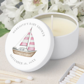 Pink Nautical Baby Shower Mini Candle Favors
