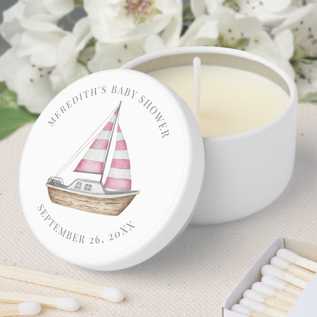 Pink Nautical Baby Shower Mini Candle Favors (Pink Nautical Baby Shower Mini Candle Favors)