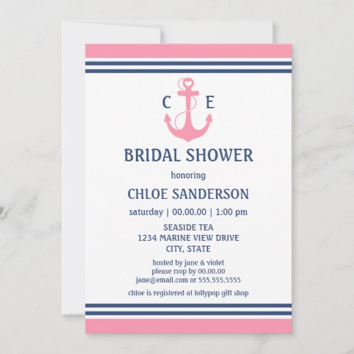 Nautical Bridal Shower Personalized Announcements