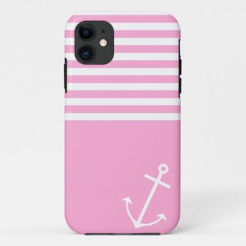 Pink Nautical Iphone 11 Case by OrganicSaturation at Zazzle
