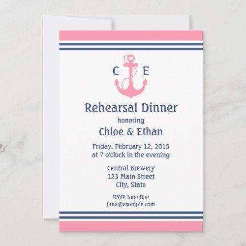 Nautical Rehearsal Dinner Invite