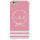 Pink Nautical Rope and Anchor Monogrammed