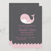 Pink Nautical Whale Baby Shower Invitation (Front/Back)