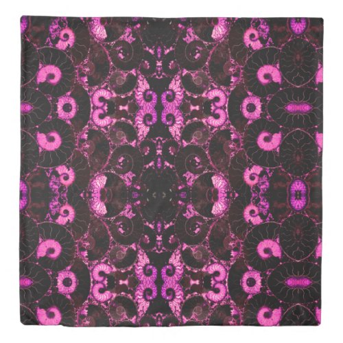 Pink Nautilus fossil shell pattern  Duvet Cover