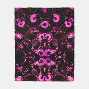 Pink Nautilus fossil shell pattern Fleece Blanket