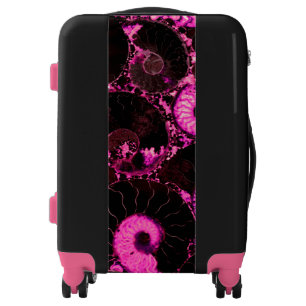 Pink Nautilus shells abstract fossil sea bones Luggage