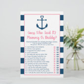 Pink Navy Anchor Guess Who Said It Shower Game (Standing Front)
