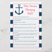 Pink Navy Anchor Who Knows Mommy Best Game (Front)