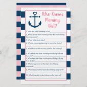 Pink Navy Anchor Who Knows Mommy Best Game (Front/Back)
