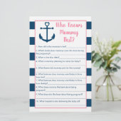 Pink Navy Anchor Who Knows Mommy Best Game (Standing Front)