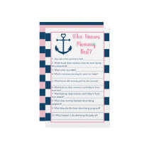 Pink Navy Anchor Who Knows Mommy Best Game