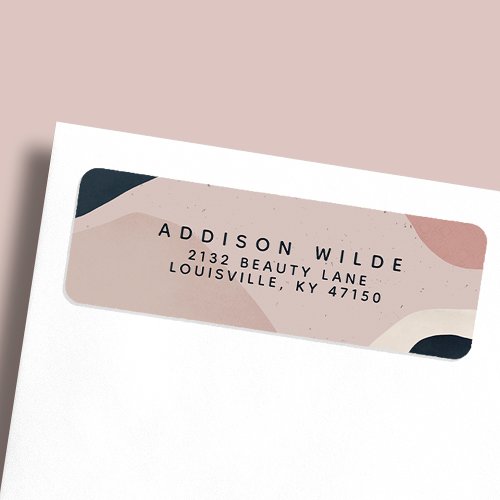 Address Labels 11 Pink Navy Blue Abstract Shapes Return Address Label