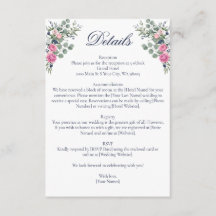 Pink Navy Blue Floral Eucalyptus Greenery Wedding