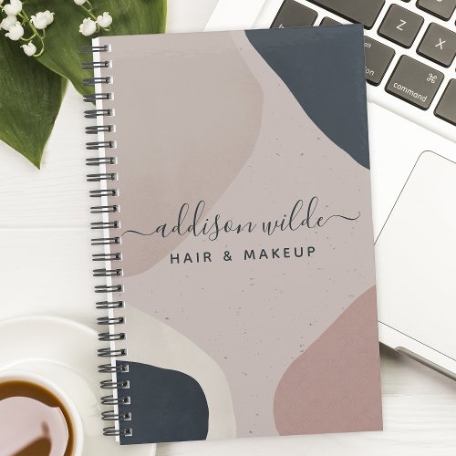 Pink Navy Blue Modern Abstract Shapes Neutral Planner