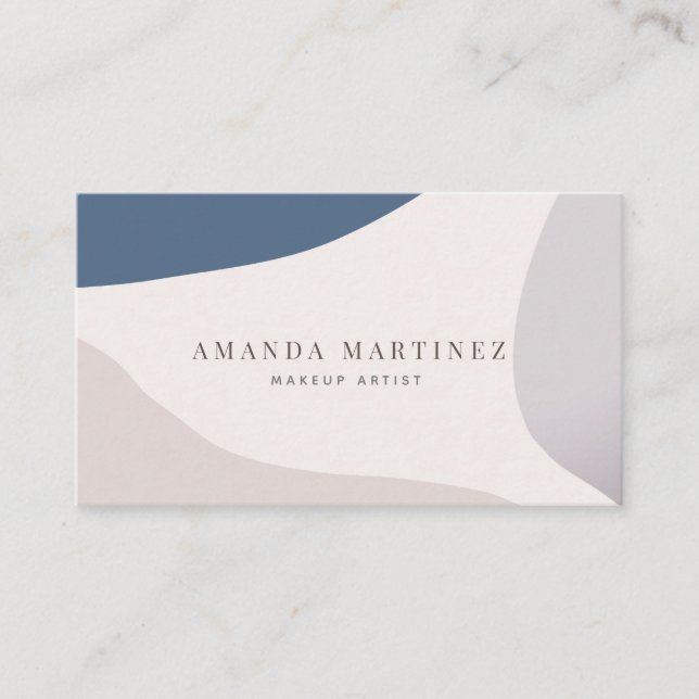 Pink & Navy Blue Swatches Trendy Business Card (Front)