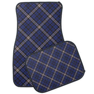 Pink Navy Diagonal Plaid Tartan textured Seamless Car Floor Mat
