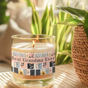 Pink & Navy Floral Best Grandma Ever Scented Candle