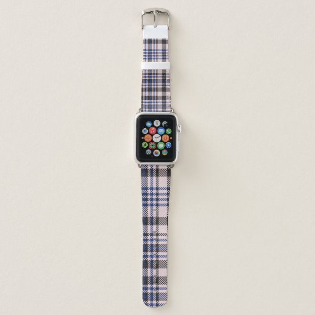 Pink Navy Glen Plaid textured seamless patternabst Apple Watch Band (Front)