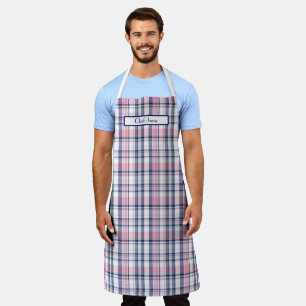 Pink Navy Green White Preppy Madras Apron