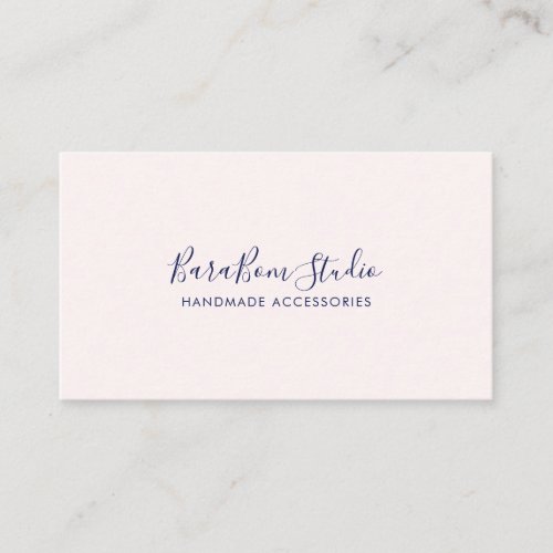 Pink  Navy Minimalist Feminine Designer Business Card