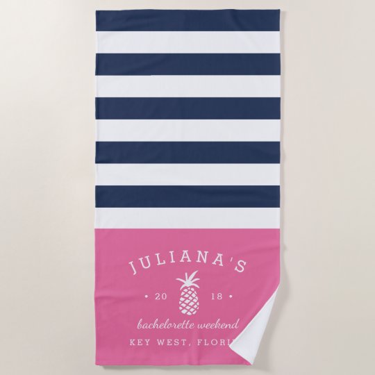 pink navy personalized bachelorette