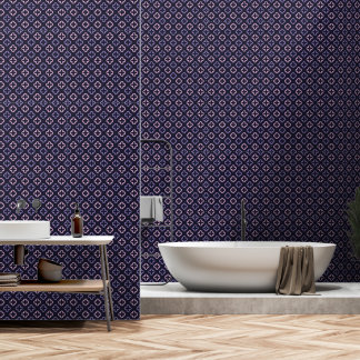 Pink Navy Quatrefoil Color Peel & Stick Removable Wallpaper