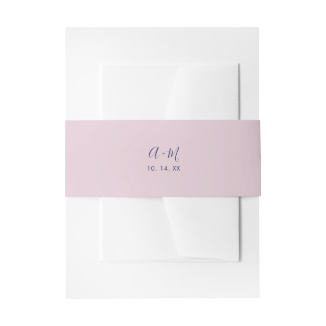 Pink & Navy | Simple Wedding Monogram Belly Band (Front Example)