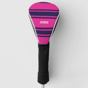 Pink Navy Stripes Golf Head Cover