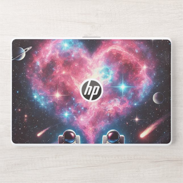 Pink Nebula Astronaut Laptop Skin (Front)