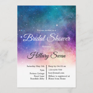 Pink Nebula Bridal Shower Invitation