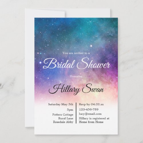 Pink Nebula Bridal Shower Invitation