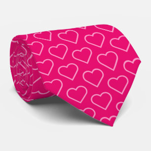 Pink Neck Tie with Hearts Choose Color