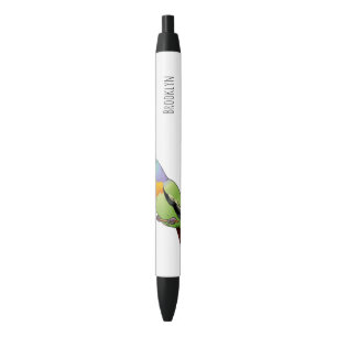 Pink-necked green pigeon bird cartoon illustration pen