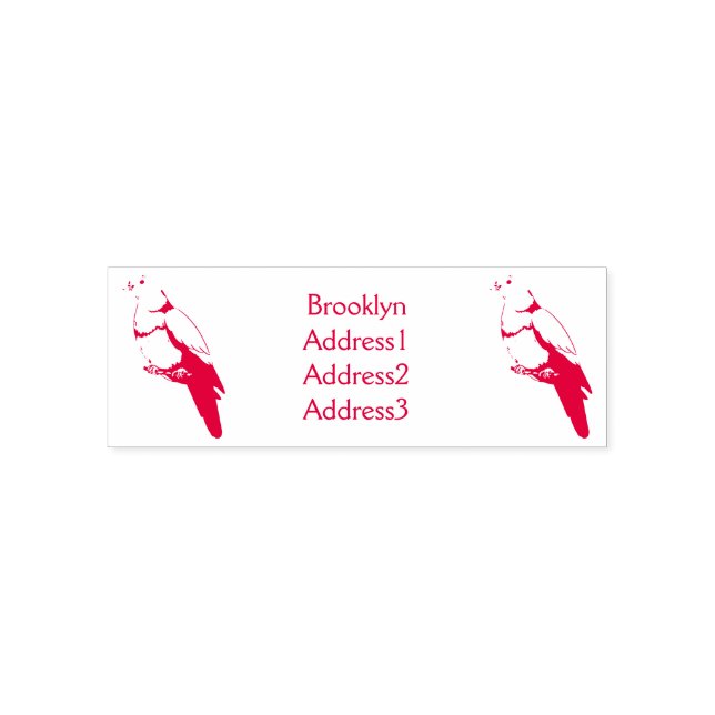 Pink-necked green pigeon bird cartoon illustration self-inking stamp (Design)