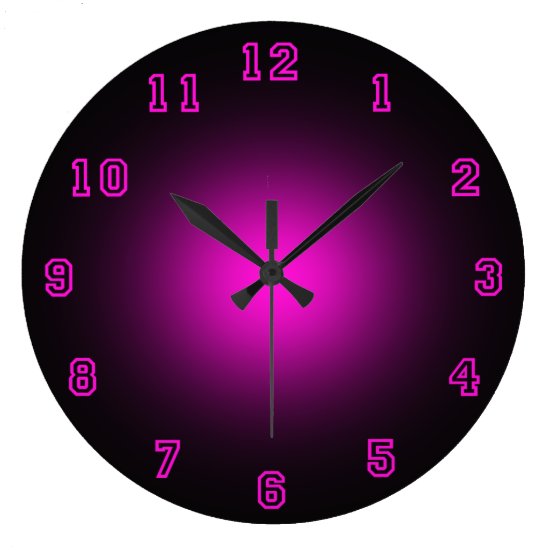 Pink Neon 10.75" Large Clock