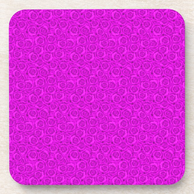 Pink neon beverage coaster (Front)