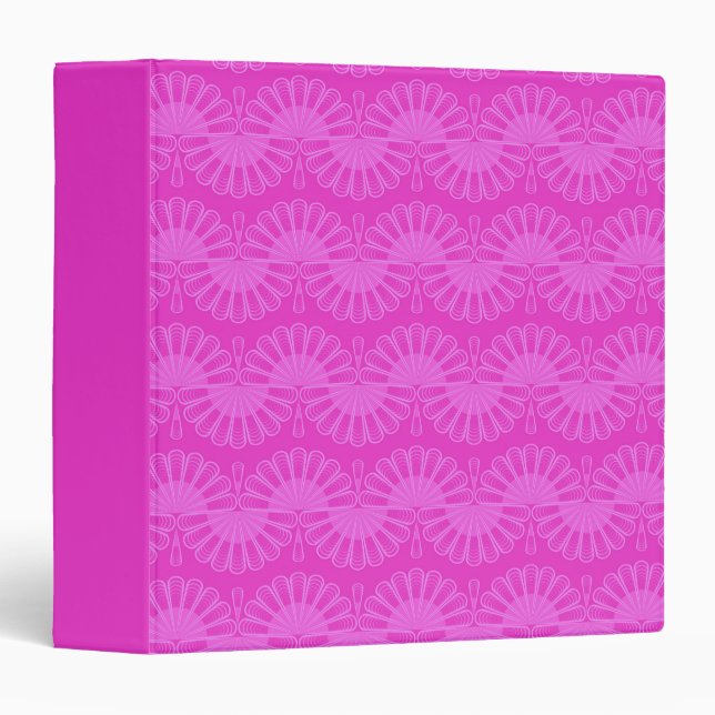 pink neon bright geometric pattern 3 ring binder (Front/Spine)