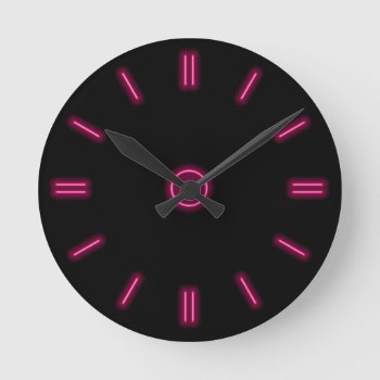 Pink Neon Clock by calroofer at Zazzle