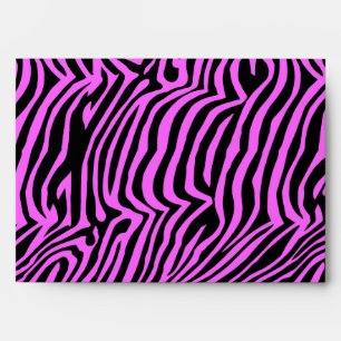 Pink neon color zebra pattern envelope