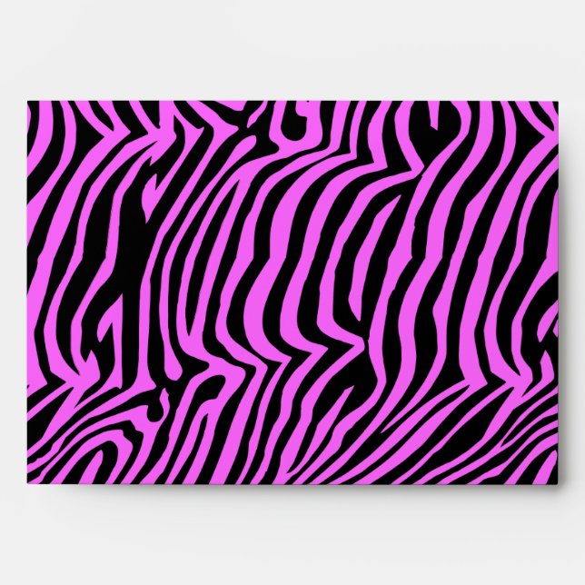 Pink neon color zebra pattern envelope (Front)