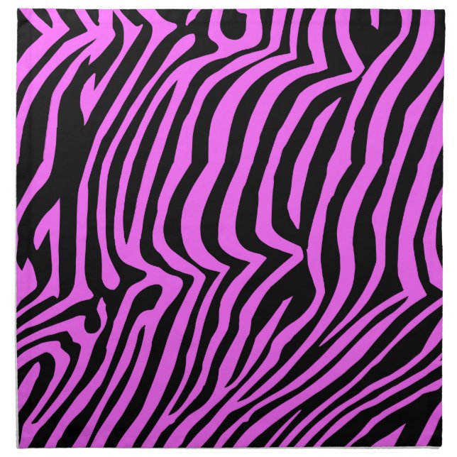 Pink neon color zebra pattern napkin (Front)