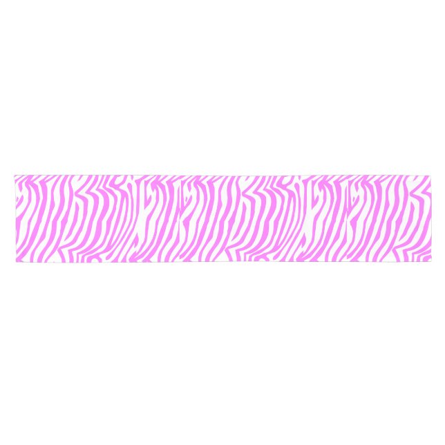 Pink neon color zebra pattern short table runner (Horizontal)